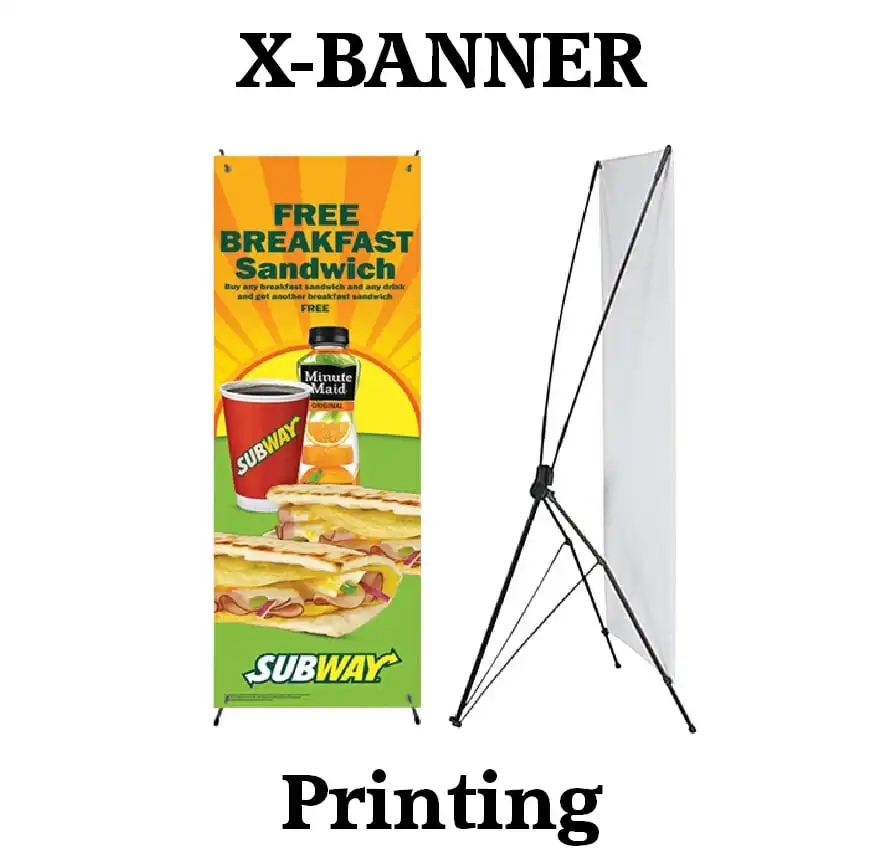 X-shape Aluminum Frame Indoor Flex Model Adjustable Custom Photo Type Outdoor X Stand Display Banner