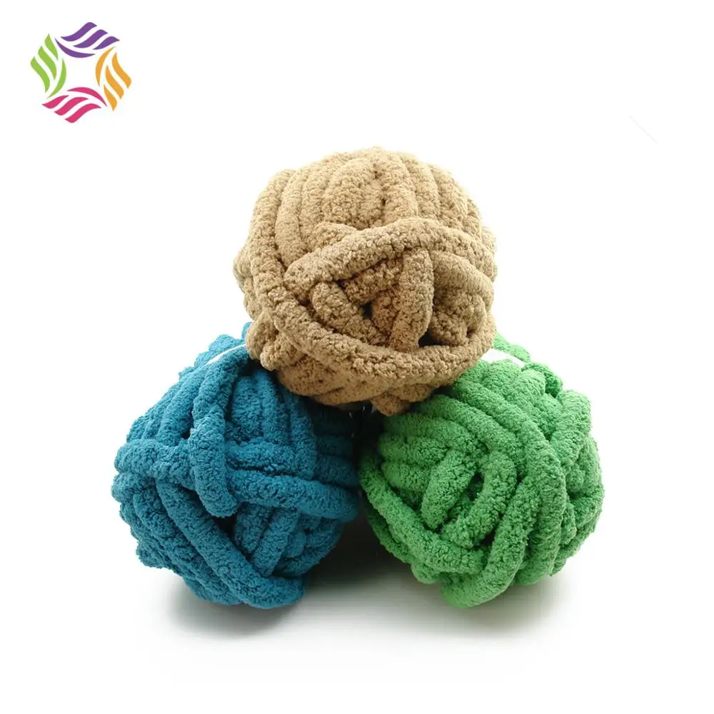 Hot sale 100% Polyester chenille chunky thick yarn for arm knitting