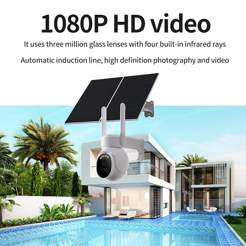 OEM Night Vision 3MP Solar Battery Powered Camera 4G SIM Card Wireless Security PTZ WiFi IP CCTV Outdoor PIR Alarm Camera