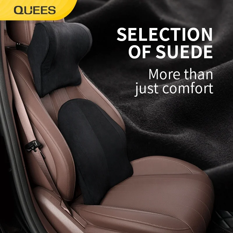 Quees Comfortable Soft Breathable Auto Head Neck Rest Cushion Relax Neck Support Headrest Car Pillow