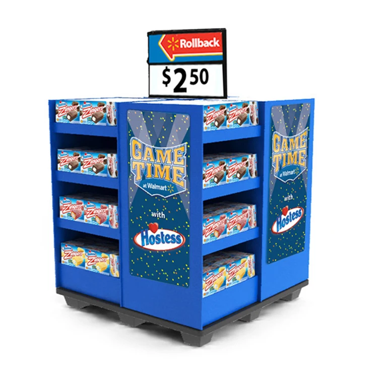 
Large Capacity Supermarket Pallet Floor Display Stand for Food Drinks Cosmetic Custom Retail Cardboard Packaging 