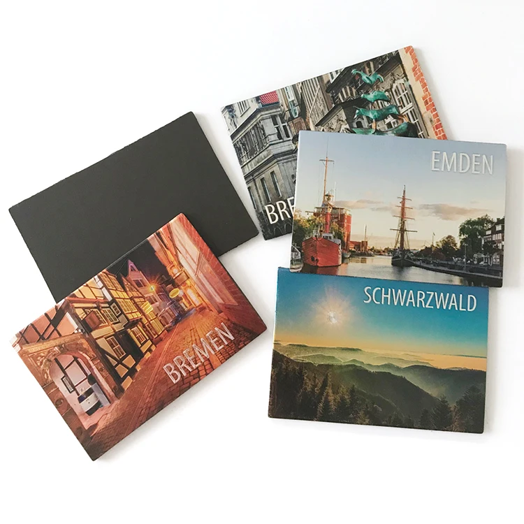 Customized Aluminum Foil Creative Souvenir Fridge Magnet Embossed Refrigerator Sticker