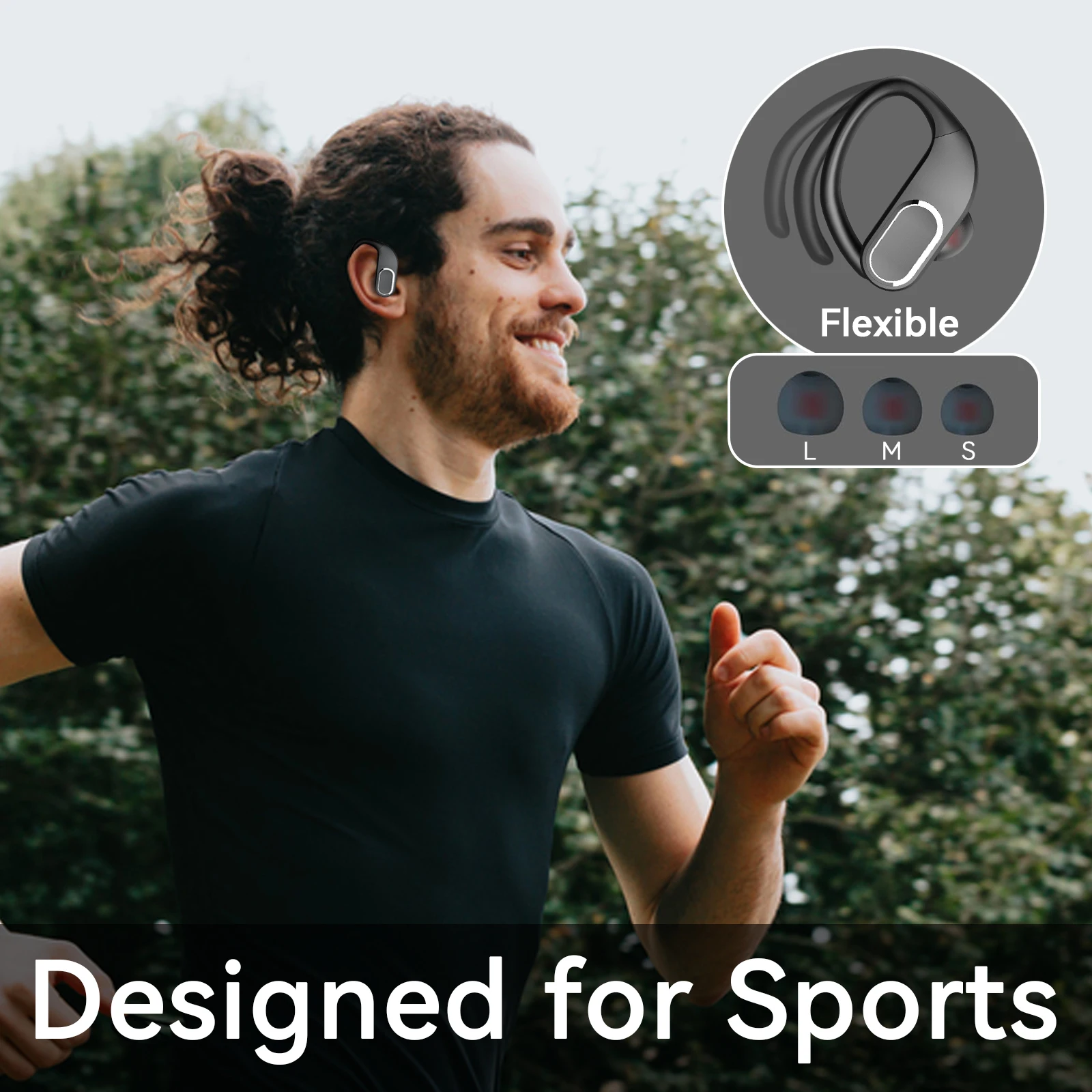 Dual LED Digital Display True Stereo Wireless Earbuds Earphones in ear Headphones with Earhooks Wireless TWS Earphone