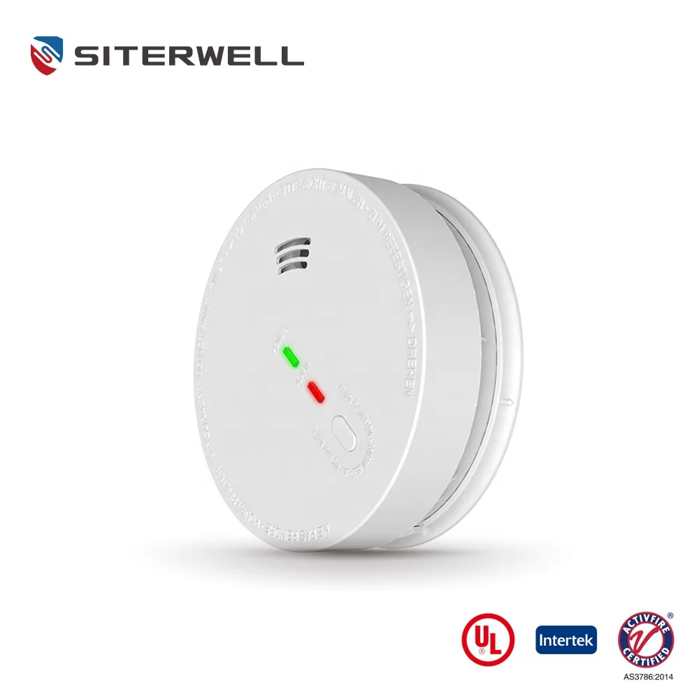 Manufacture UL INTERTEK ACTIVFIRE AS3786:2014 AC220~240V/50Hz  DC9V Battery Backup Photoelectric Smoke Sensor