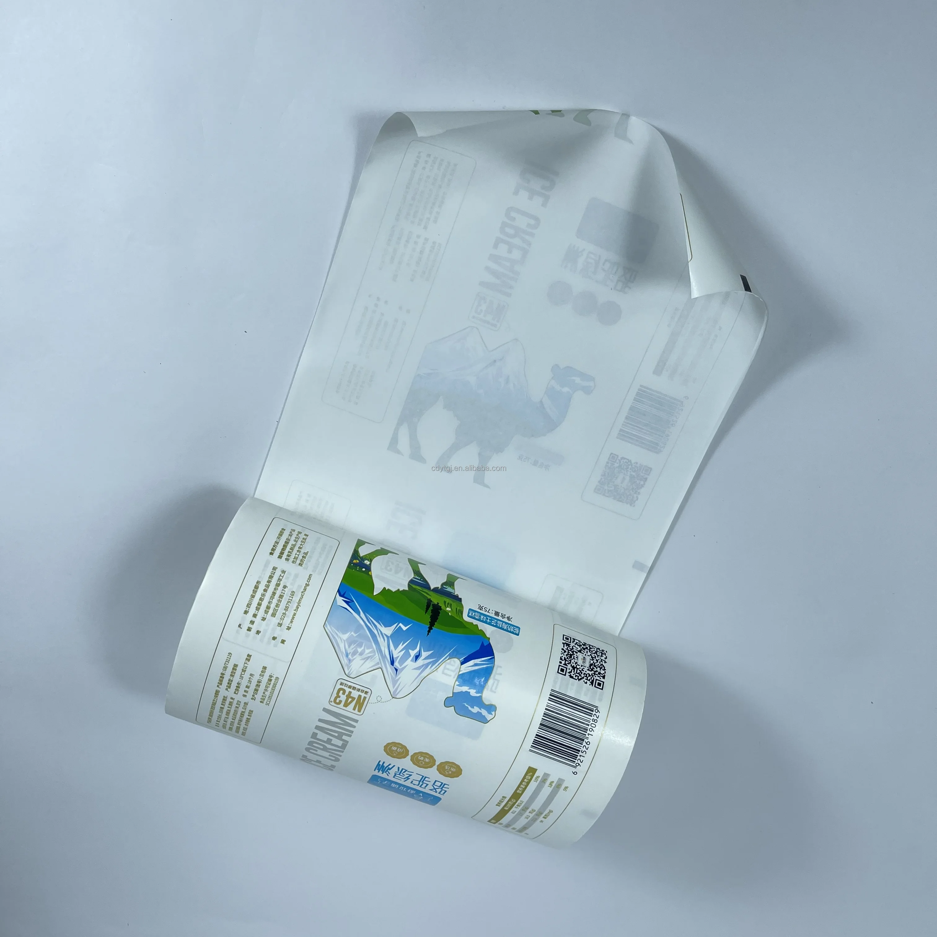 Custom Printed Compostable Biodegradable Composite PLA Laminated Ice Cream Sachet Packaging Kraft Paper Roll Stock Film