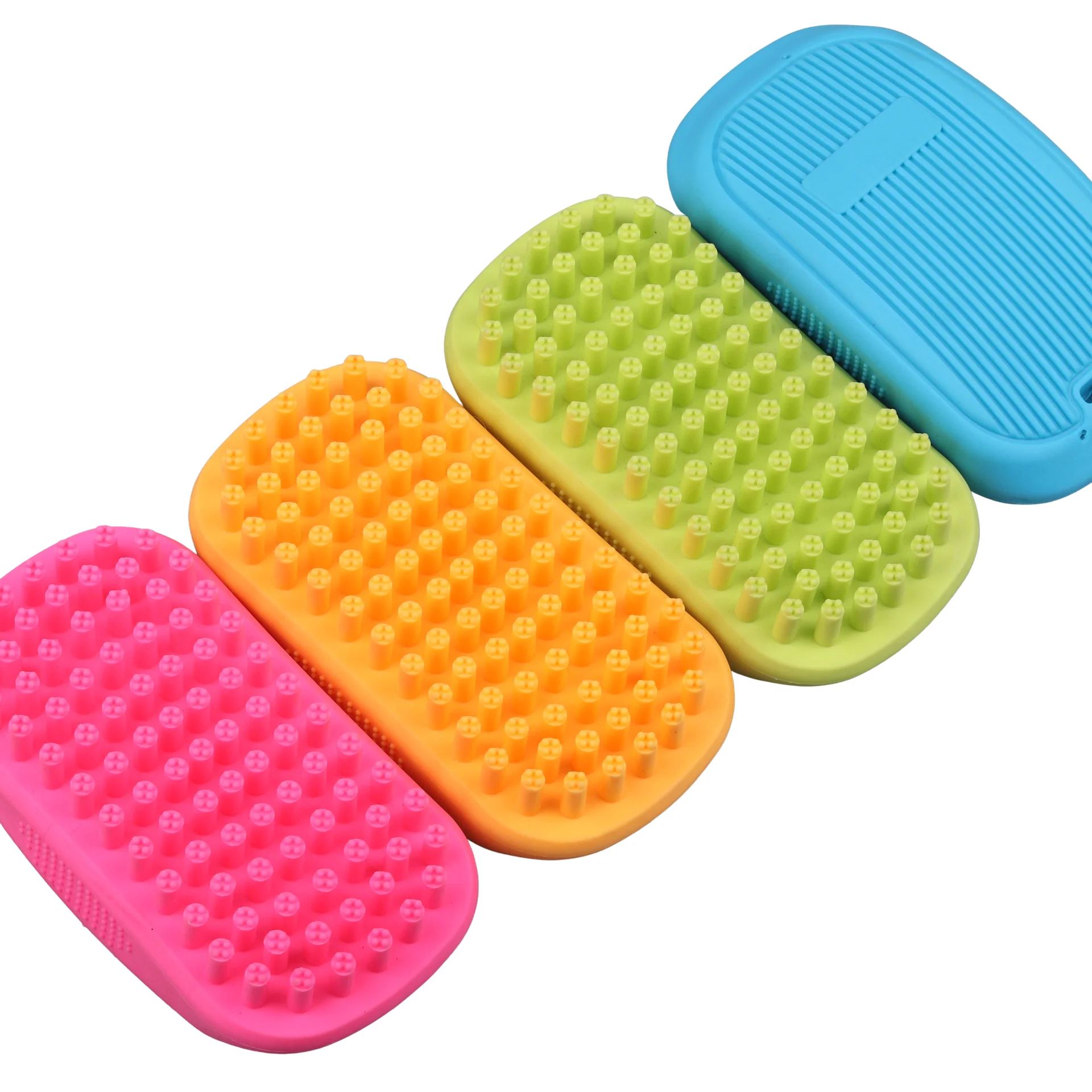 Silicon Pet Shower Grooming Bath Hair Fur Remover Brush for Shower Massaging animals Short or Long Hair