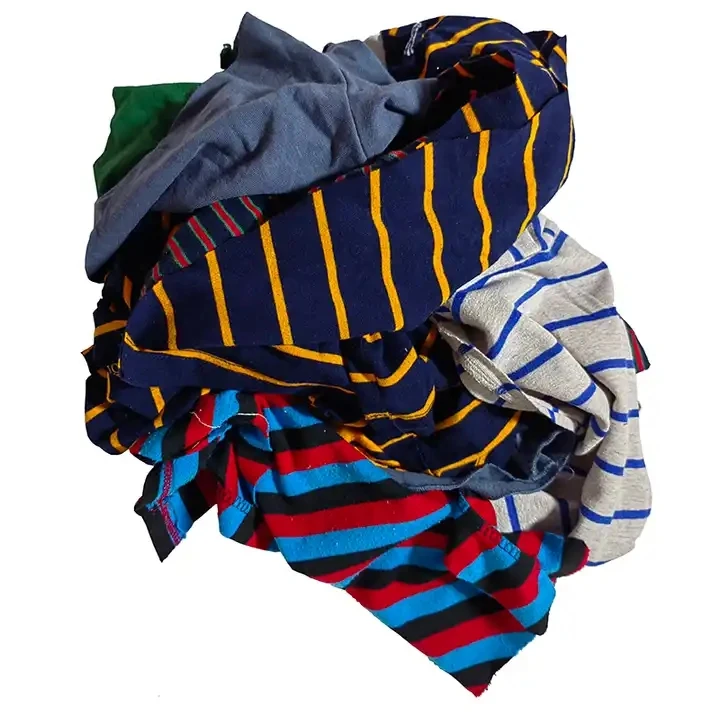 Garment Cutting Clips Rags Recycling Textile Waste Absorbent Rag Dark Color Mixed Printed Cotton T Shirt Wiping Rags