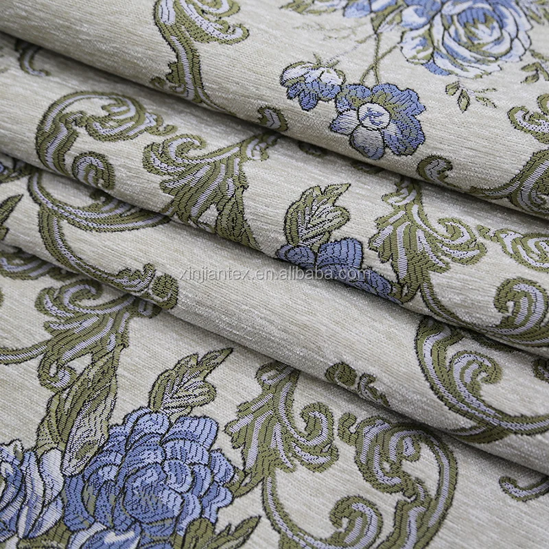 Custom Pattern Upholstery Fabric Microfiber Chenille Jacquard Sofa Fabric for Sofa Furniture