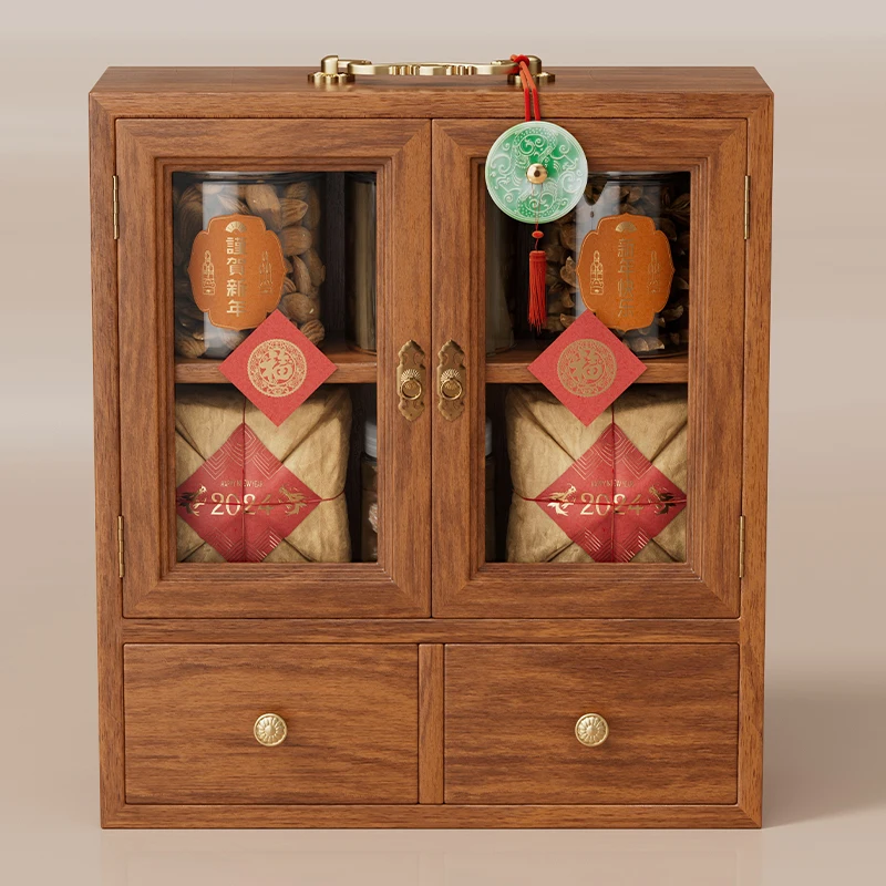 2024 Wooden Box For Snacks Sweets Candy Assorted Gift Truffle Bakery Cookie Boxes Empty Food Packaging Case New Year Gift Box