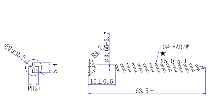 Ready To Ship And OEM Silver Decking Screw For Wood #10* 2 1/2 Flat head Phillips Drive Decking screw