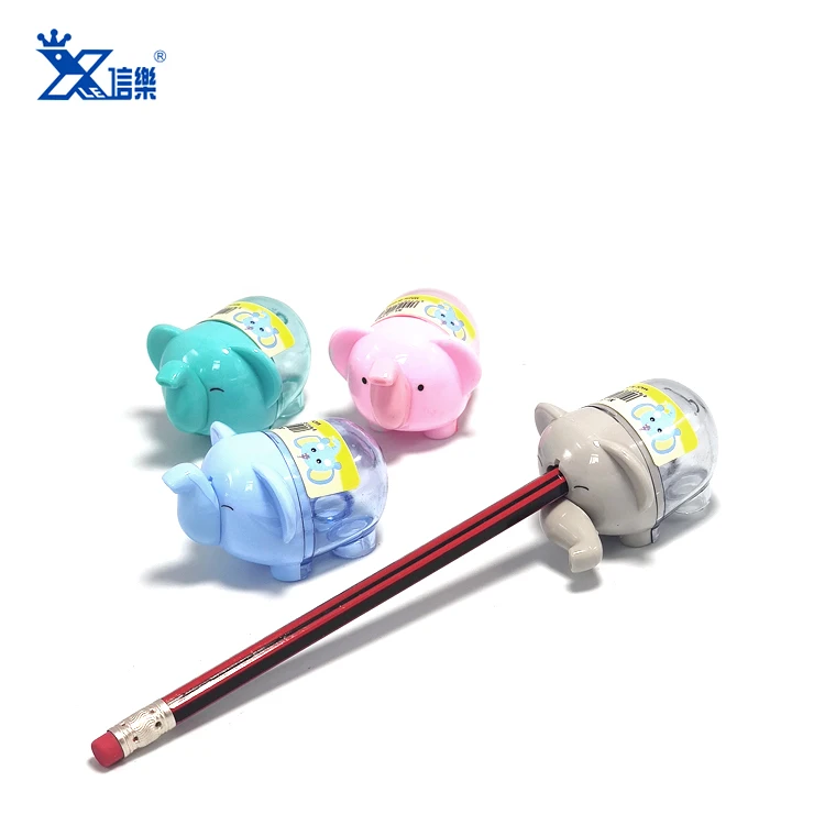 Factory wholesale fournitures scolaires cute elephant shaped sacapuntas metal blade customized Best Manual Pencil Sharpener