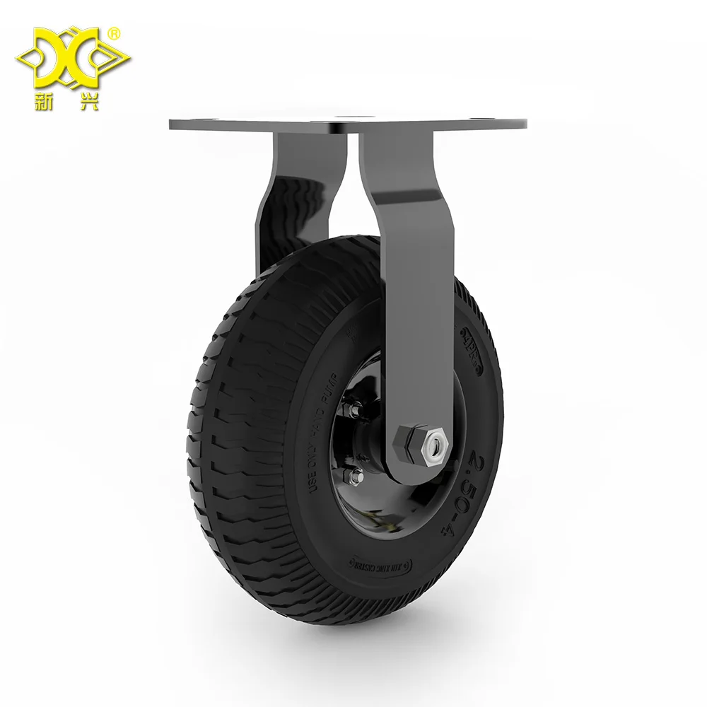 Hotel&restaurant Supplies Lobby Luggage Cart 8 Inch Inflatable Rubber Caster Wheels Airport Trolley Cart Pneumatic Wheel Caster