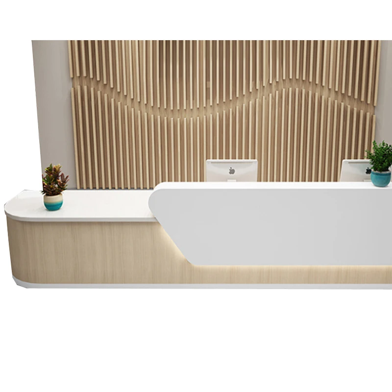 Professional Factory Black Doctors Office White Reception Desk With Glass Display