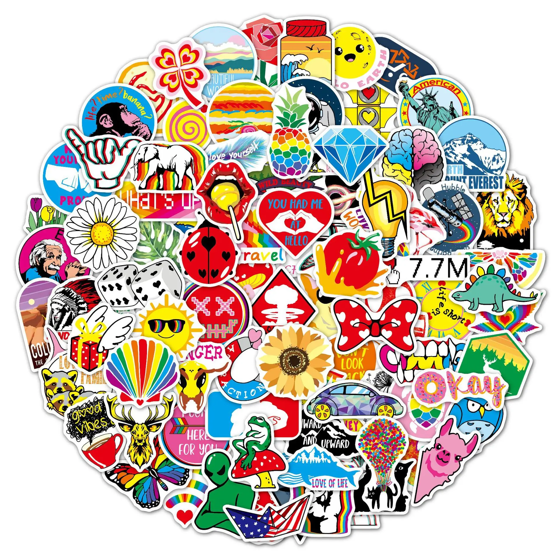 High Quality 100 Pcs American Graffiti Stickers Trolley case Waterproof Skateboard Decorative Stickers