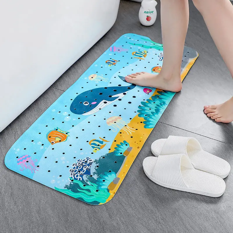 Extra Long Baby Cartoon Non Slip Bath Mat for Tub Custom Print Anti Slip Children Toddler Bathtub Shower Mat