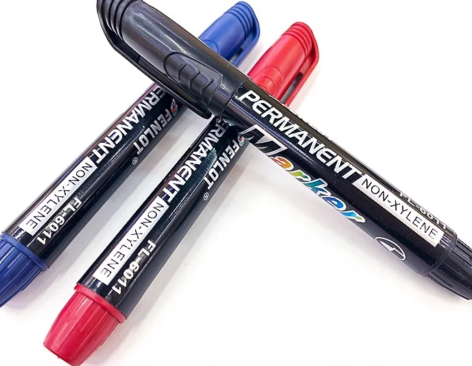 Высокое качество водонепроницаемый Перманентный двойной наконечник черный синий красный художественный Маркер ручки ученик школы канцелярские принадлежности