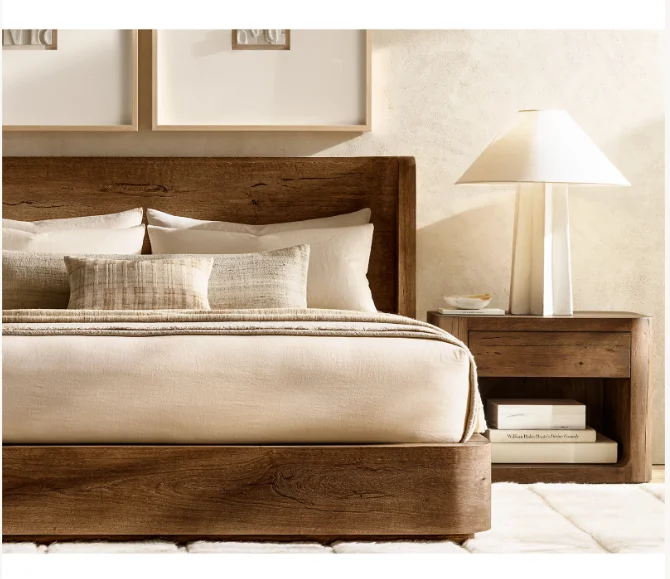 High end bedside table bedroom furniture luxury solid wood nightstand