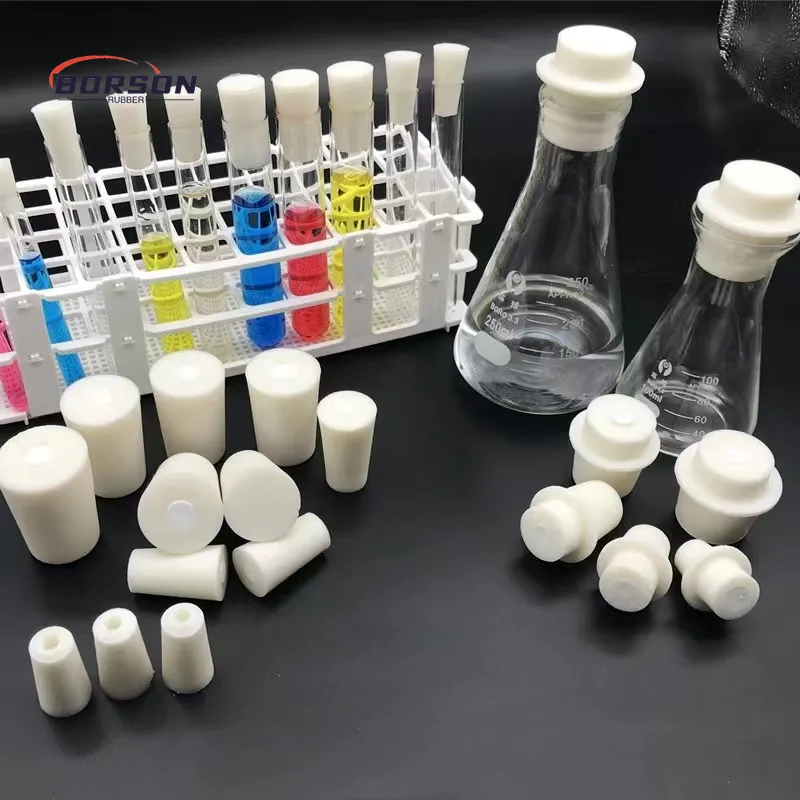 Factory Silicone Flask Test Tube Stopper Plugs Lab foam 10mm-60mm diameter tube silicone rubber stopper plugs Airlock