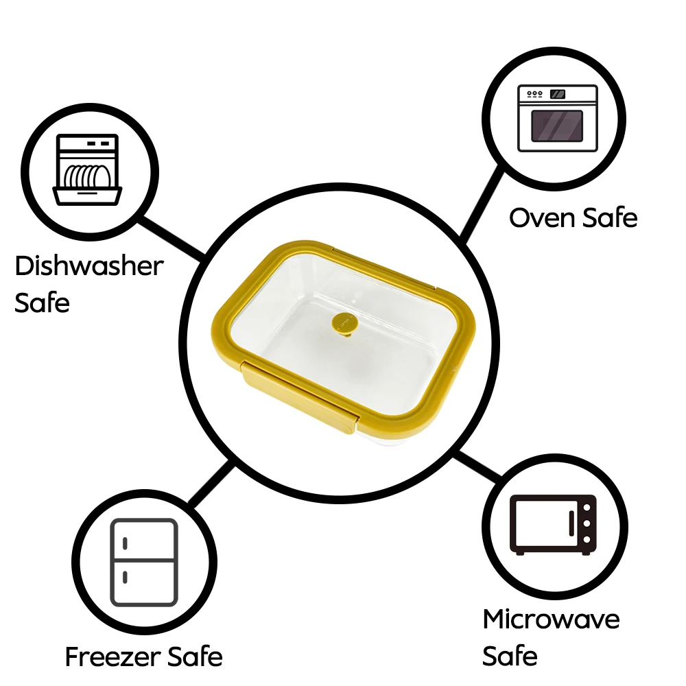 2024 new design Hot sales Microwave Oven Safe glass food containerbento lunch box meal prep storage food container