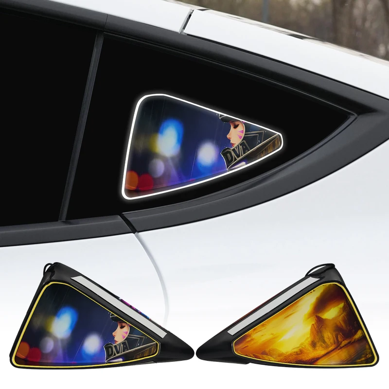 Road Top Car Decoration Light Lamp Car Triangle Window Ornament Decoration Lights for Tesla model Y (All model Years)