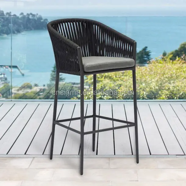Outdoor furniture all-weather rope and metal Bar chair