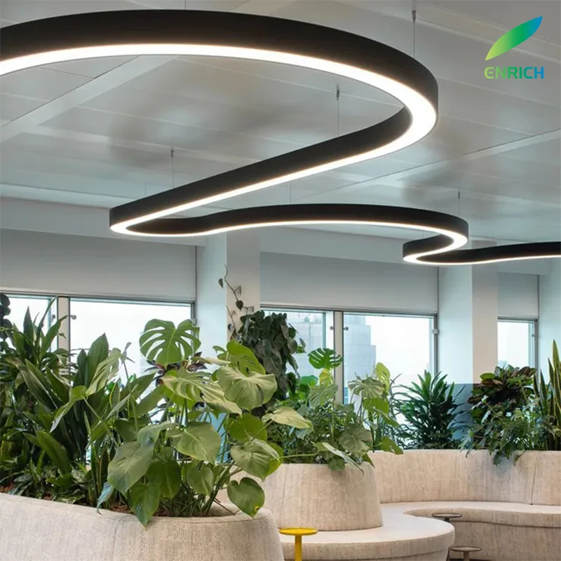 New Design S-Shaped RGB/RGBW Flexible LED Lamp Aluminum Extruded Profile Gym Office LED Pendant Light LED Batten