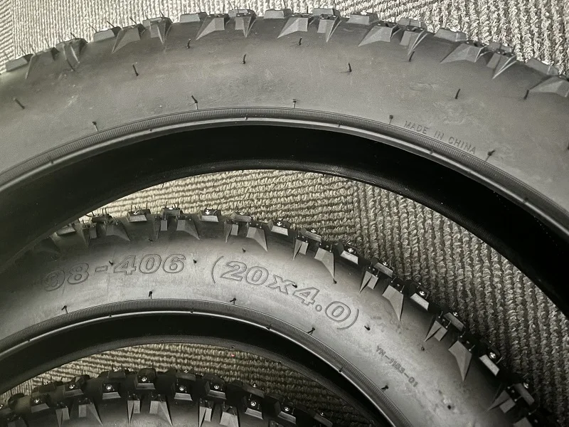 Winter Snow Bike Tires 20' x 4.0 fat bike tyre 20x4 studded bicycle tyres and inner tubes