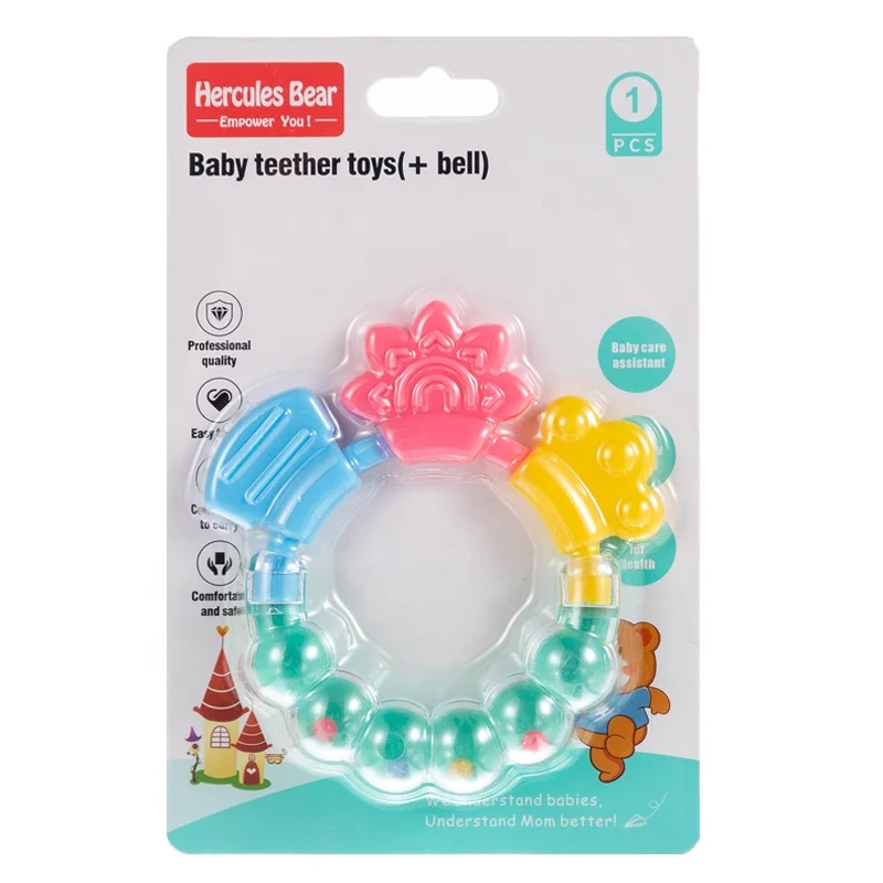 Wholesale OEM Baby Silicone Dental Gel Teeth Grinding Stick Toy Food Grade comfort Can Emit Sound