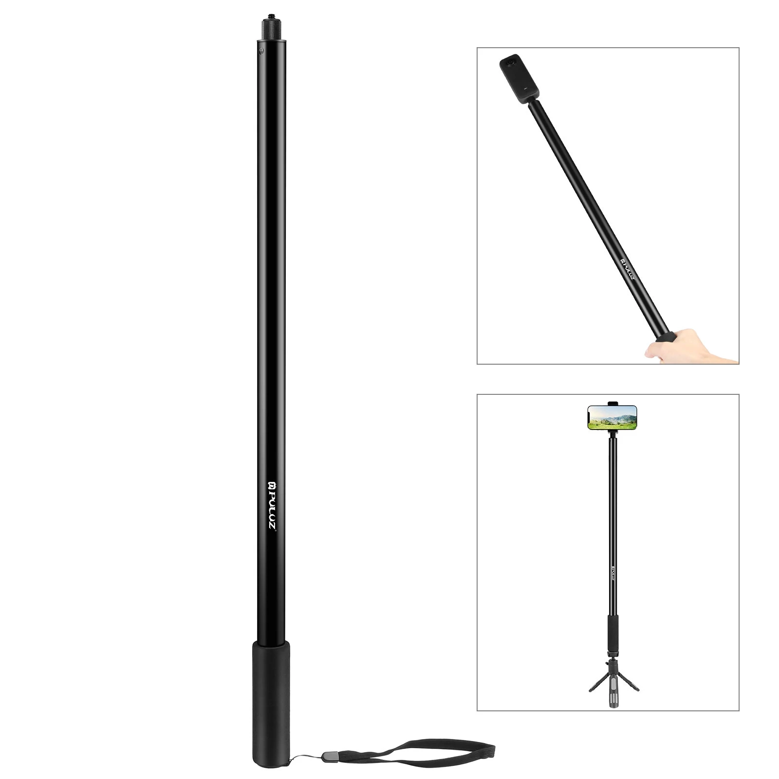 LATEST PULUZ 3m Metal Selfie Stick Self Monopod Grip for Insta360 One RS / X2 / X3