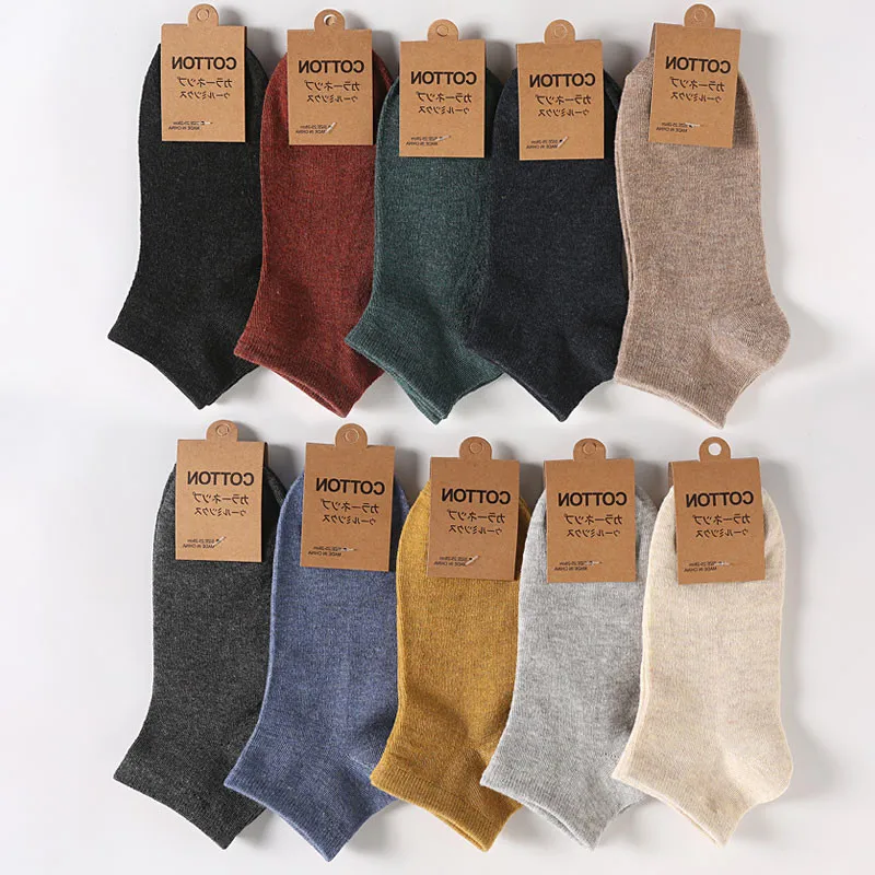 Jingwen OEM Calcetines Cushioned Invisible Mens Funky Colors Quality Thin Fashion Stripe Men Cotton Ankle Socks