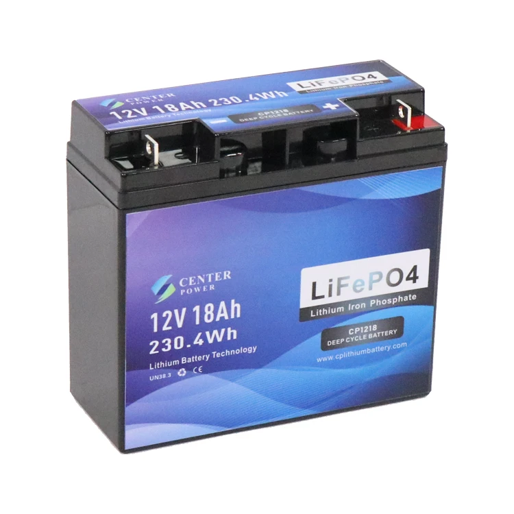 Center Power Small capacity 12 volt lifepo4 lithium ion battery 12v 18ah battery for fishing boat solar