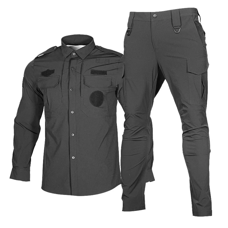 Wholesale new security uniforms set long-sleeve dark blue quick dry security guard uniform manufacturer