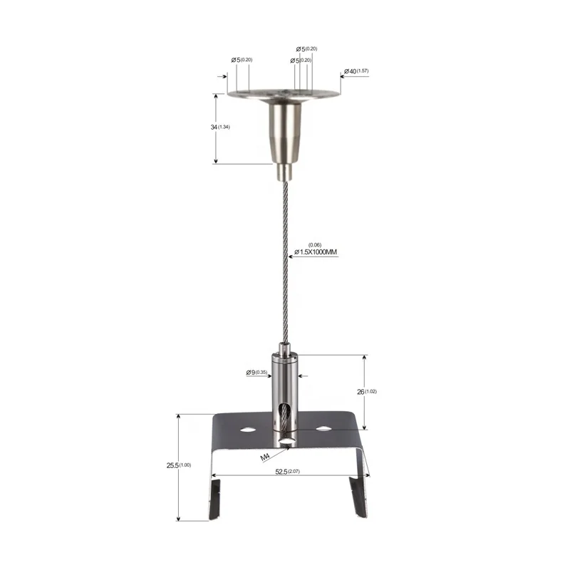 Stainless Steel Wire Rope Suspension Hanging Kits For Acoustic Panel LED Panel Lighting