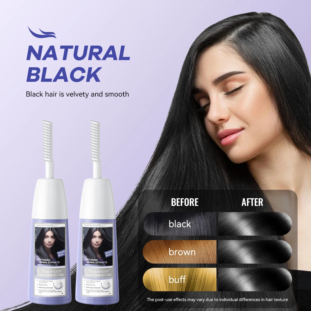 India hotsales 5min dye hair color shampoo wholesale CNMOFAXIN Brands ginseng natural herbal fast black hair dye shampoo
