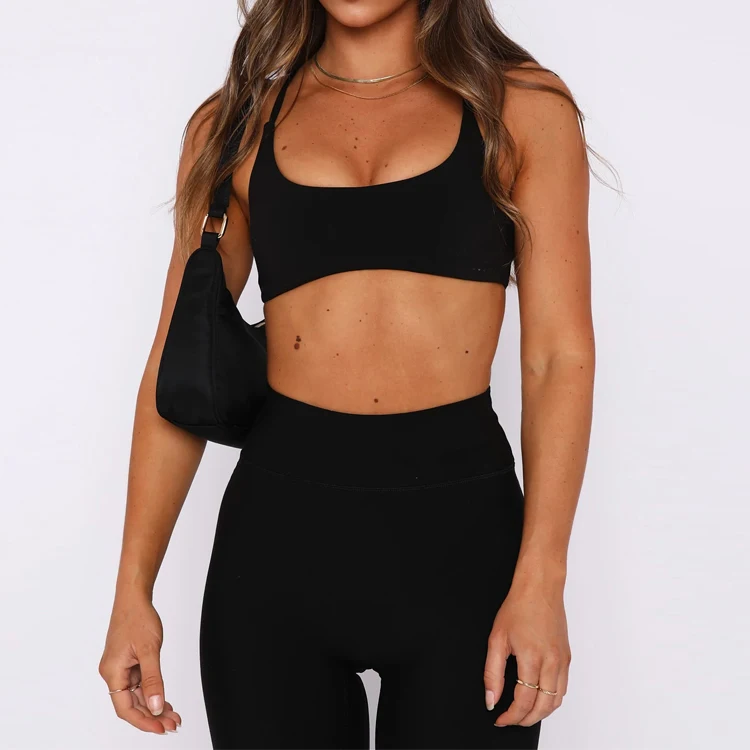 OEM Manufacturer Custom Printing Stretch Thin Straps Women GYM Fitted Sports Bra for Training