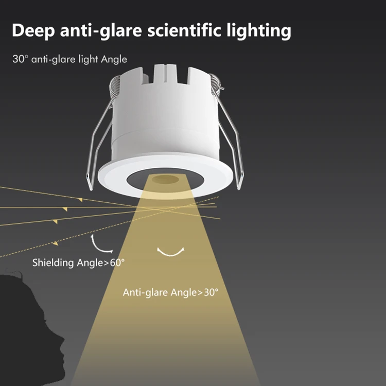 Manufacturer Anti-glare Small Size Recessed Decoration CCT Tri Color Spot Light SMD 3 5 8 15 Watt LED Dimmable Mini Downlight