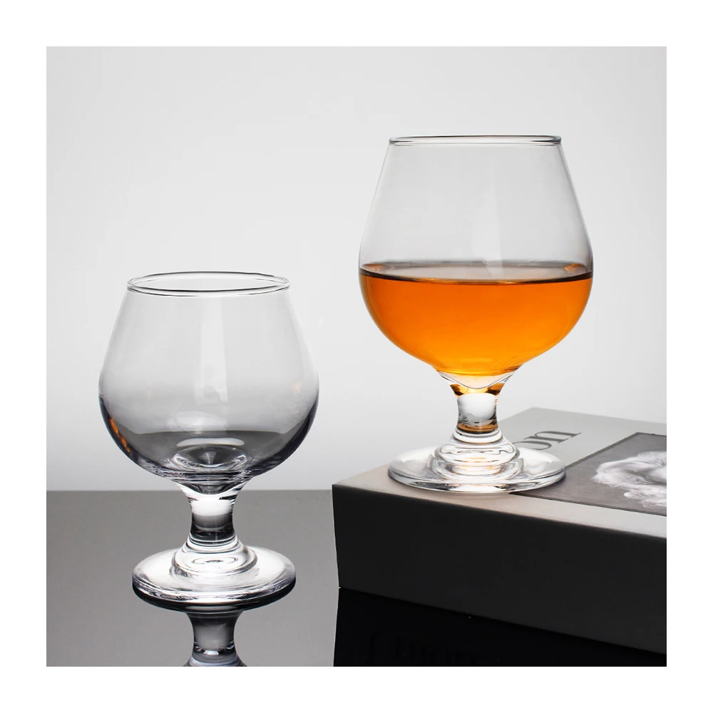 wholesale Clear Multipurpose Footed Cognac Balloon Glass Cup 17oz Short Stem Brandy Snifter Glasses