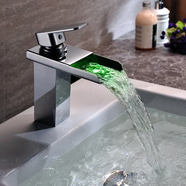 High Quality single handle stainless steel led sink bathroom faucet With China Cheap Price
