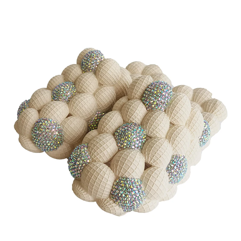 TikTok Hot Pink Custom Color Bubble Slippers New Bling Rhinestone Bubble Slides with Charms