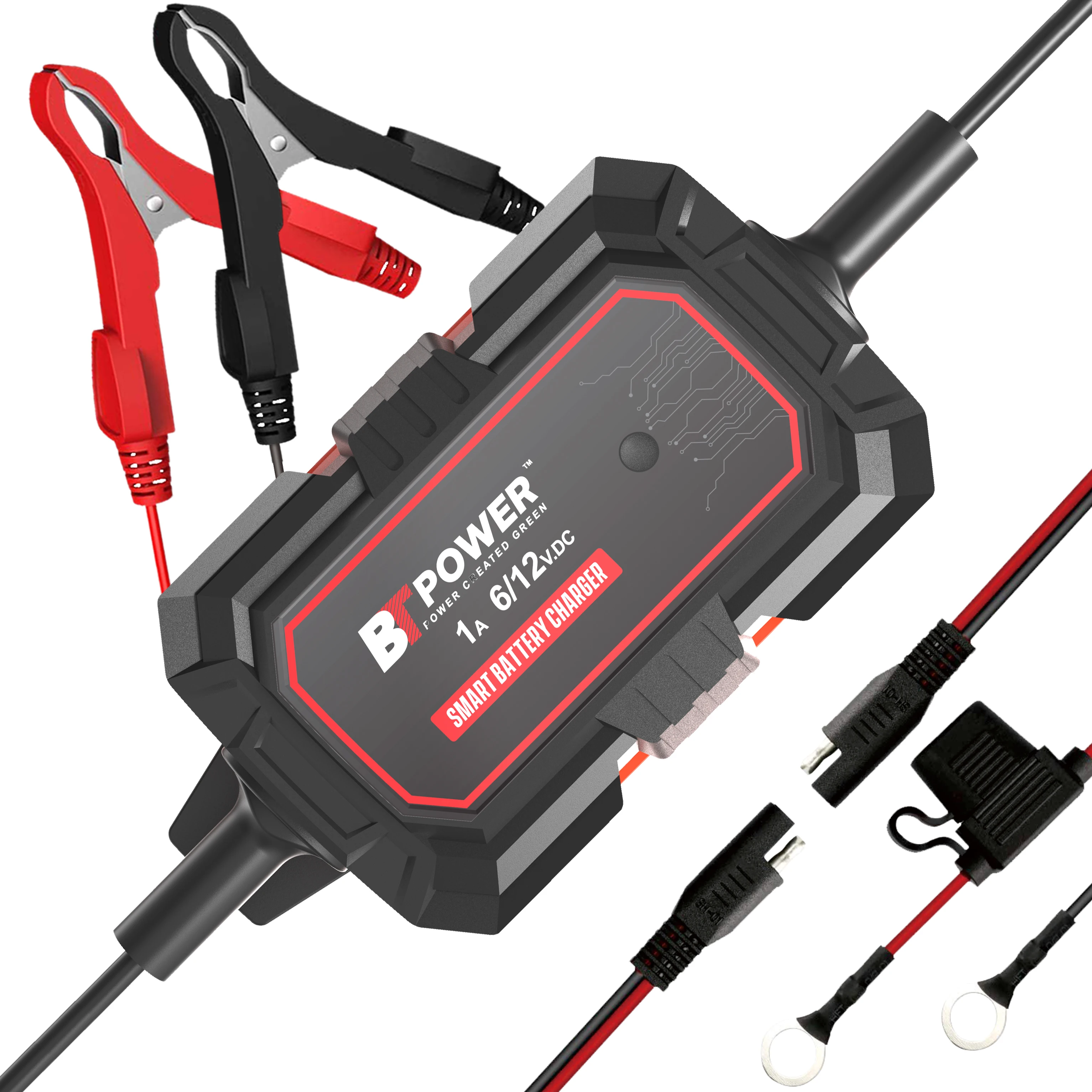 6V / 12V 1A battery Charger/ maintainer for car  motorcycle truck,