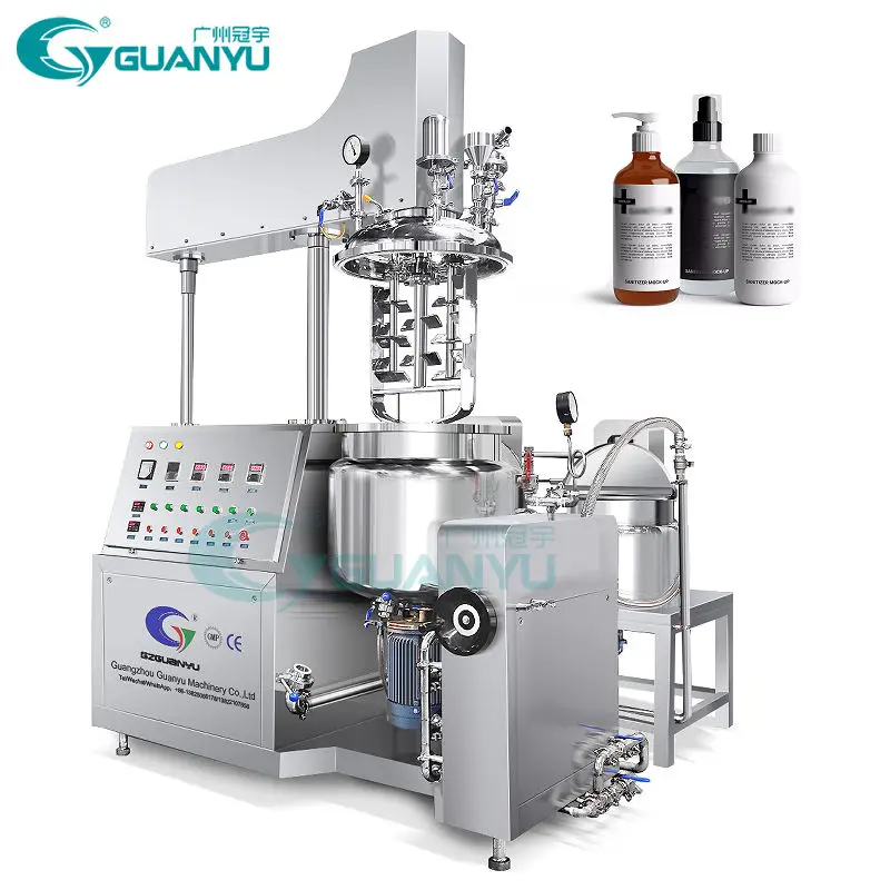 Hair Growth Oil Color Gel Conditioner Making Machine New 3 Layer Double Jacket Vacuum Mixer Emulsifying  Homogenizer Machine