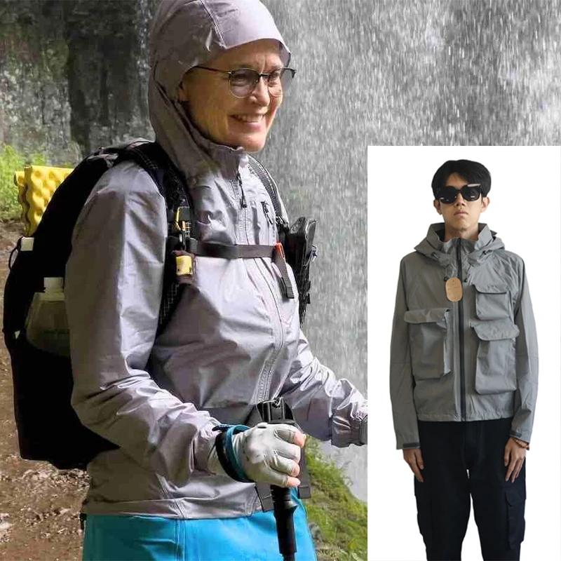 wholesale price 3D Pockets Lightweight Waterproof Windbreaker Jacket for Travel & More