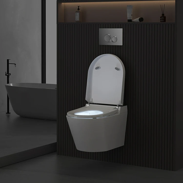 Including Concealed Cistern Instant Heating And Seating Sensor Intelligent Wall Hung LED Display Smart Toilet