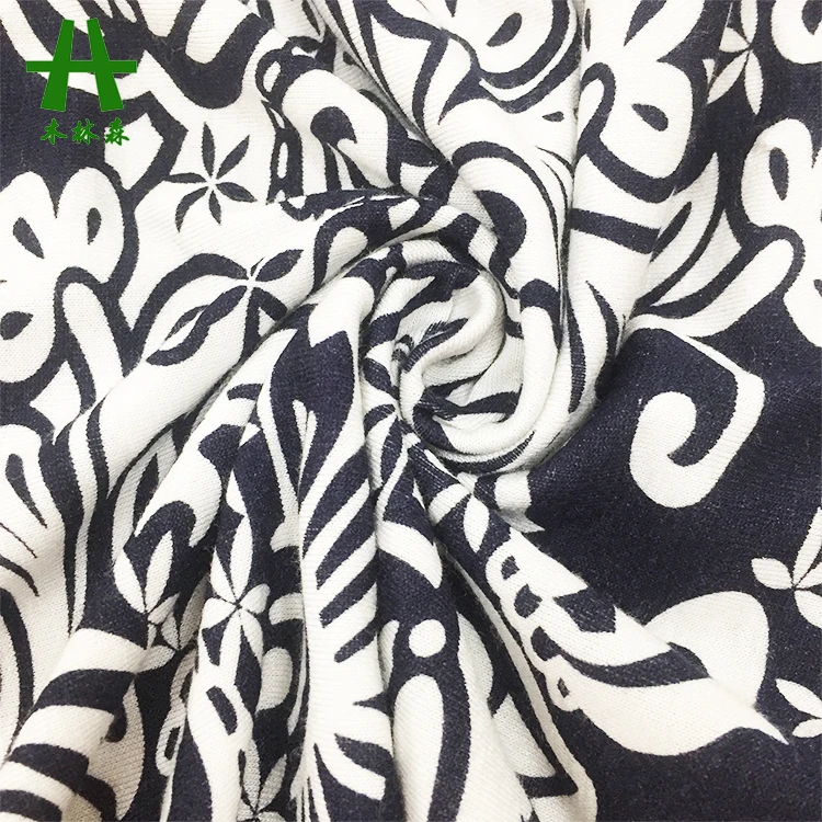 Mulinsen Textile OE Knit Printed Rayon Fabric for Dress