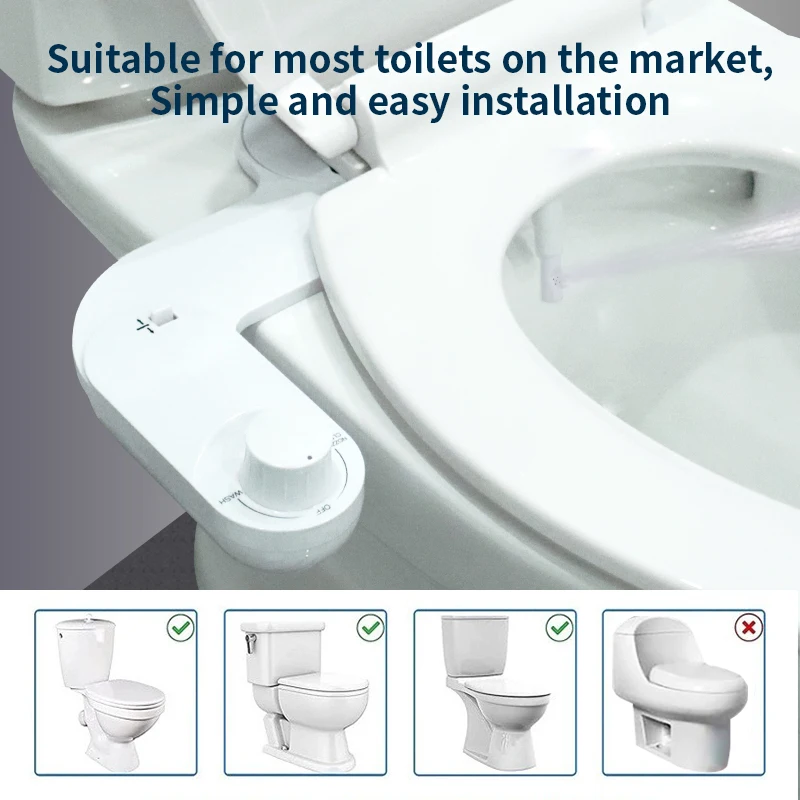 Cold Water Manual Clean Vagina Butt Seat Attachment Bidet Sprayer Non-Electric Nozzle Self-Cleaning Toilet Bidet