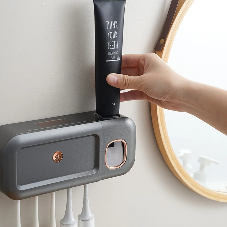 Wall Mounted Tooth Brush Sterilizer Cleaner Sterilization And Solar Charging Rechargeable Cordless Bathroom Toothbrush Holder