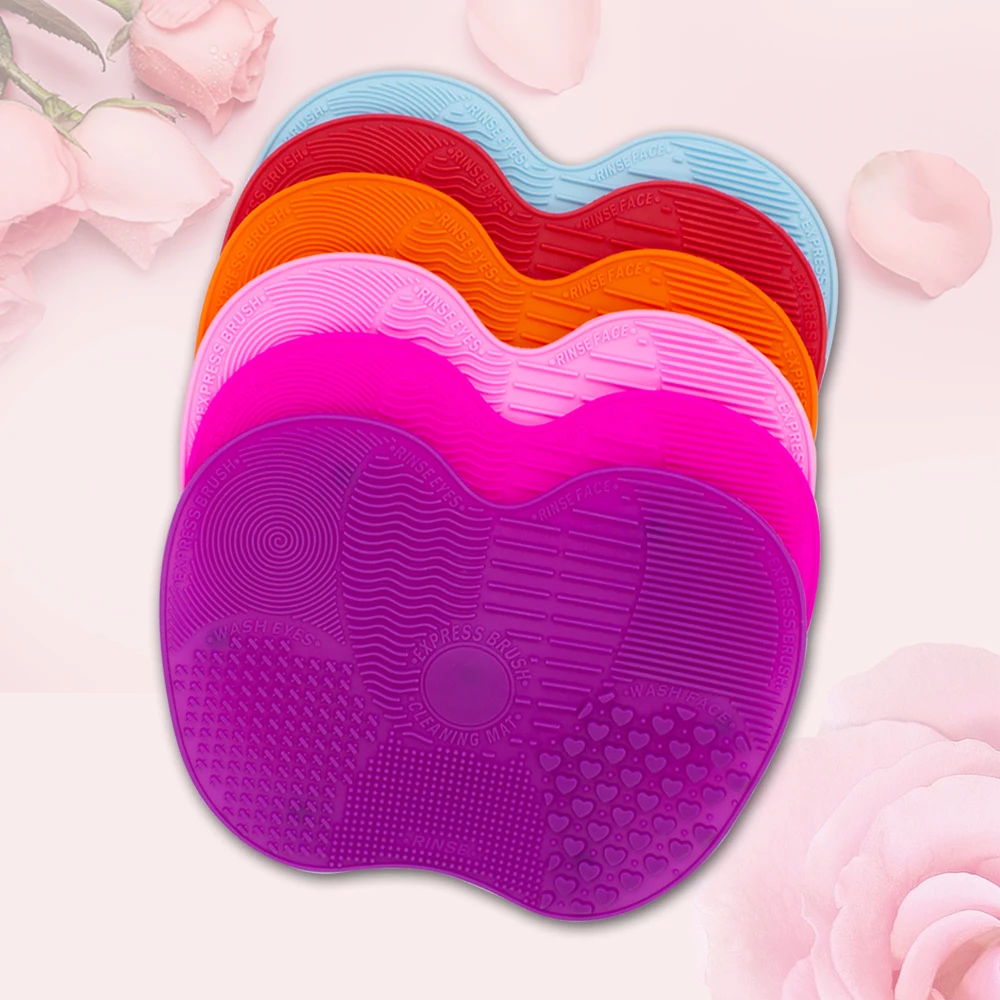 Оптовая продажа, косметический инструмент в форме яблока, силиконовая Кисть для макияжа, инструмент для очистки, Кисть для макияжа, коврик для мытья