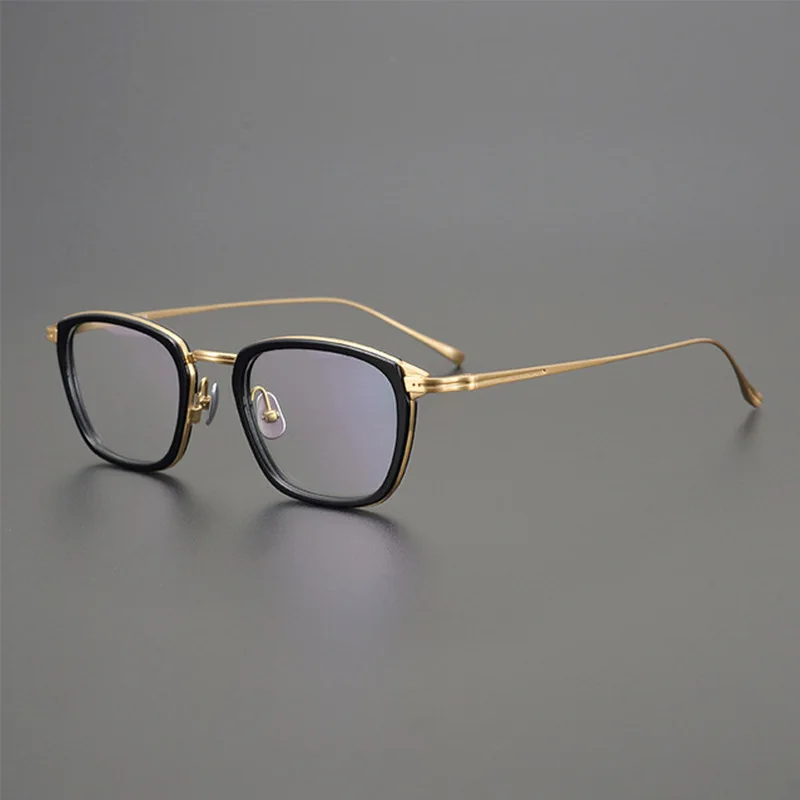 Ultra-light pure titanium 9g literary small exquisite glasses frame male retro box type with myopia glasses frame