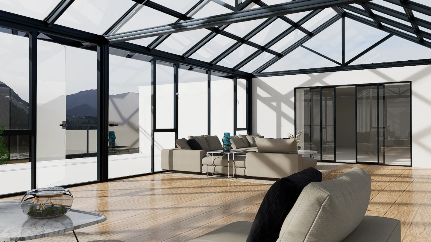 conservatory solarium portable retractable aluminum free standing sunrooms glass houses kit windows