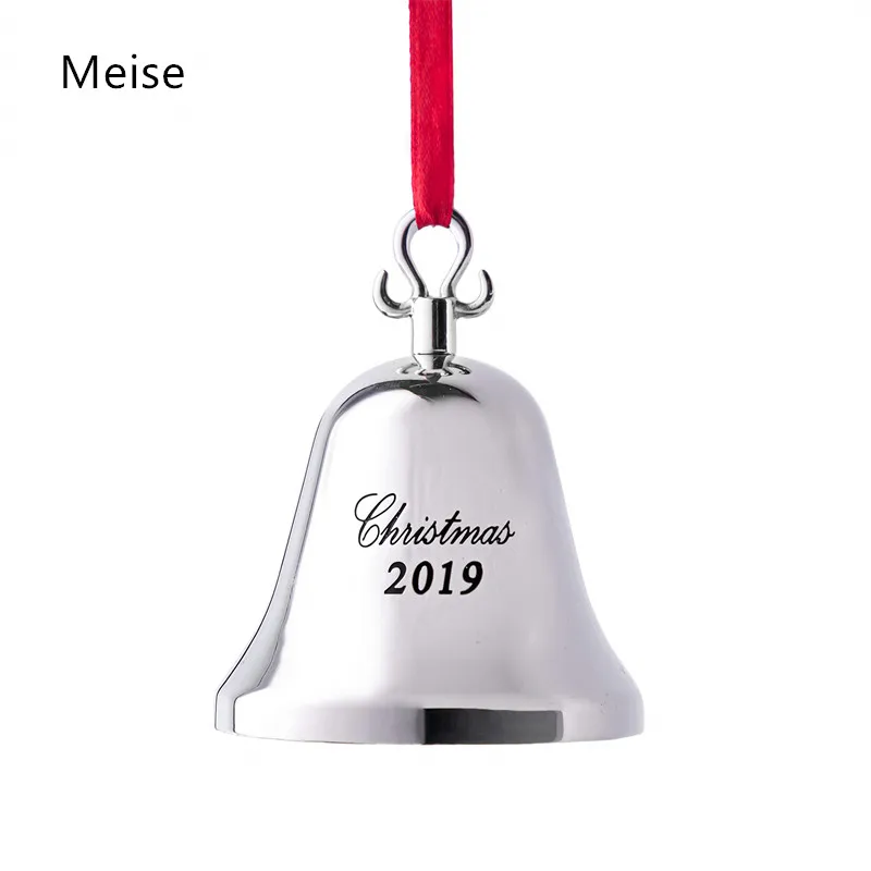 Yiwu meise AN0338 Christmas Bell Ornament for Christmas Tree - Engraved Stainless Steel Christmas Ornament